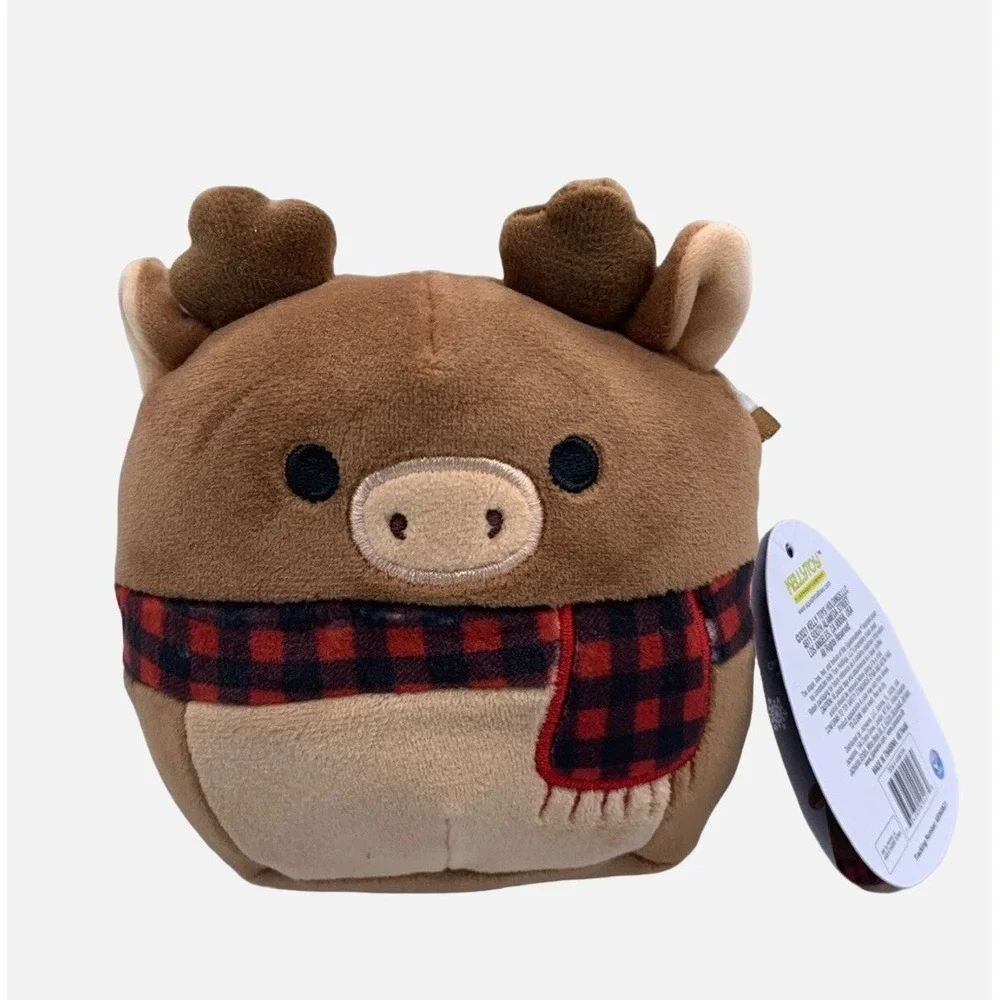 Squishmallows Ruby the Reindeer 5 Inch Christmas Plush‎ Buffalo Plaid Scarf NWT